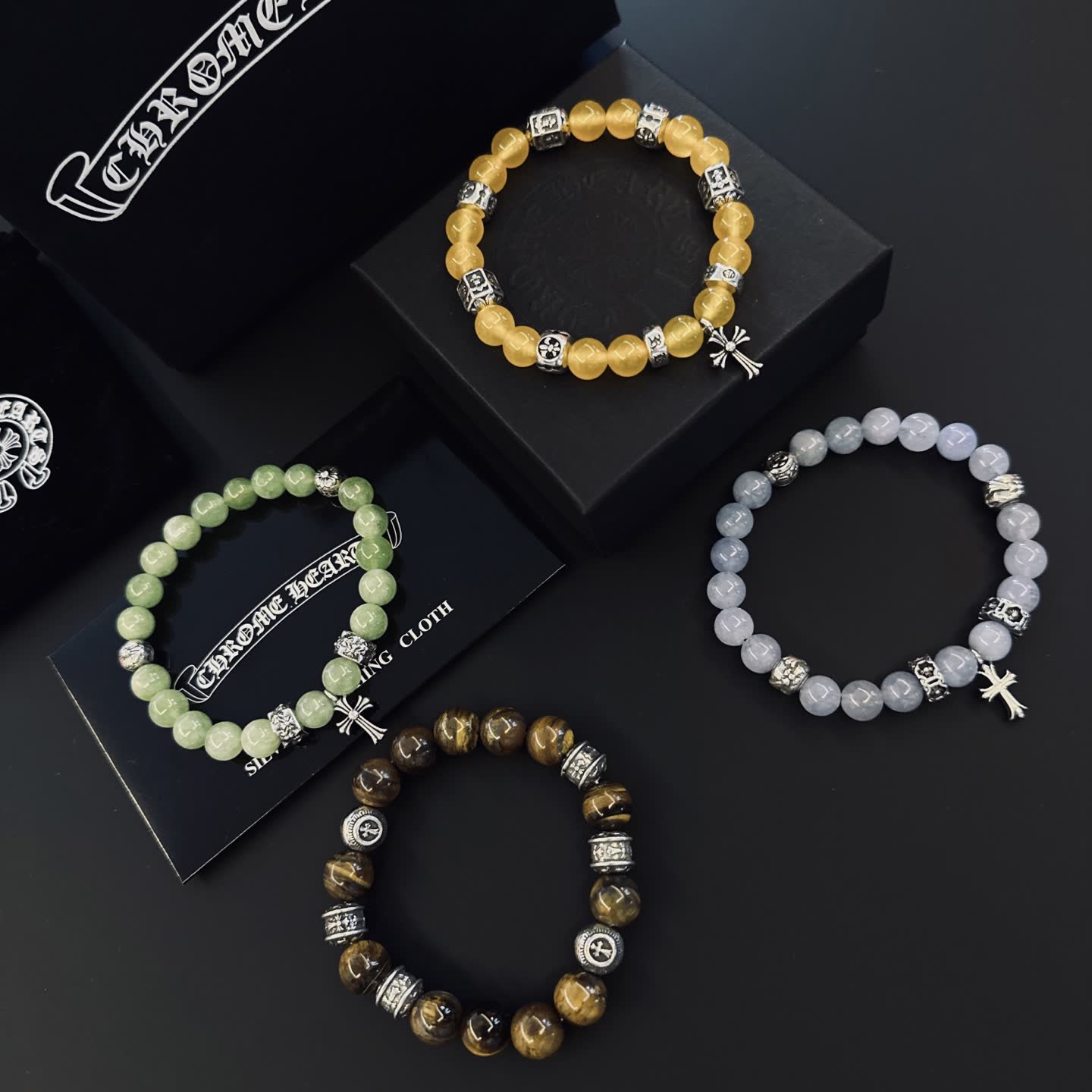 Chrome Hearts Gemstone Bracelets Set